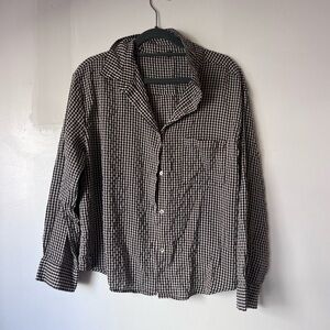 Grade & Gather Black and White Checkered Shirt Size L